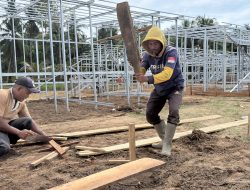 Kejar Target Sebelum Puasa, BNPB Kebut Pembangunan 711 Huntara di Lima Kecamatan Aceh Utara